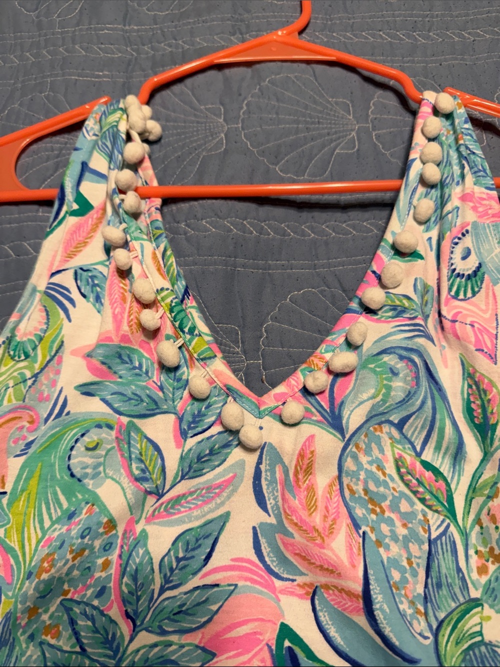 Lilly Pulitzer Pastel Tropical Leaf Print Top - Pink Blue Green